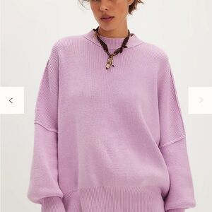 Free People Easy Street Tunic Sweater Bright Lilac